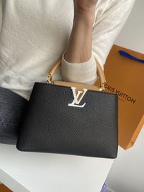 Louis Vuitton Capucines elegancka torebka skóra naturalna pudełko