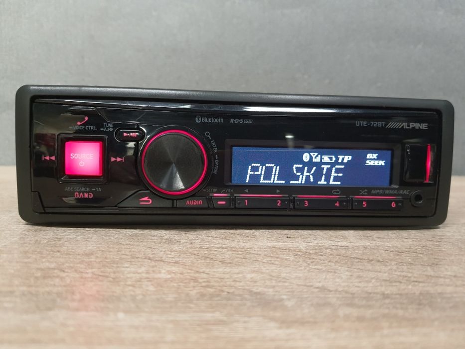 Radio Samochodowe Alpine z USB, AUX, Bluetooth Kolor RCA sub UTE-72BT