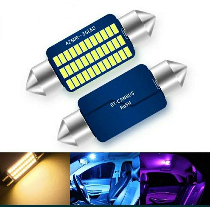 Комплект 6шт LED Lamp 41mm Canbus C5W колір білий