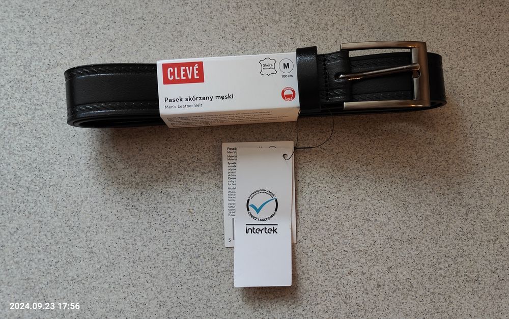 Pasek skórzany męski- rozmiar M 100 cm