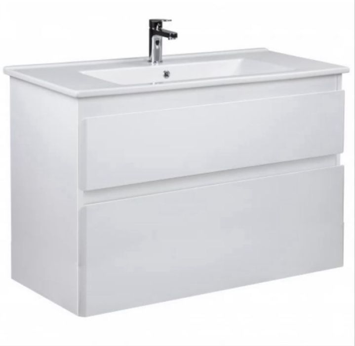 Тумба з умивальником Palermo-100-U біла . Раковина 1метр