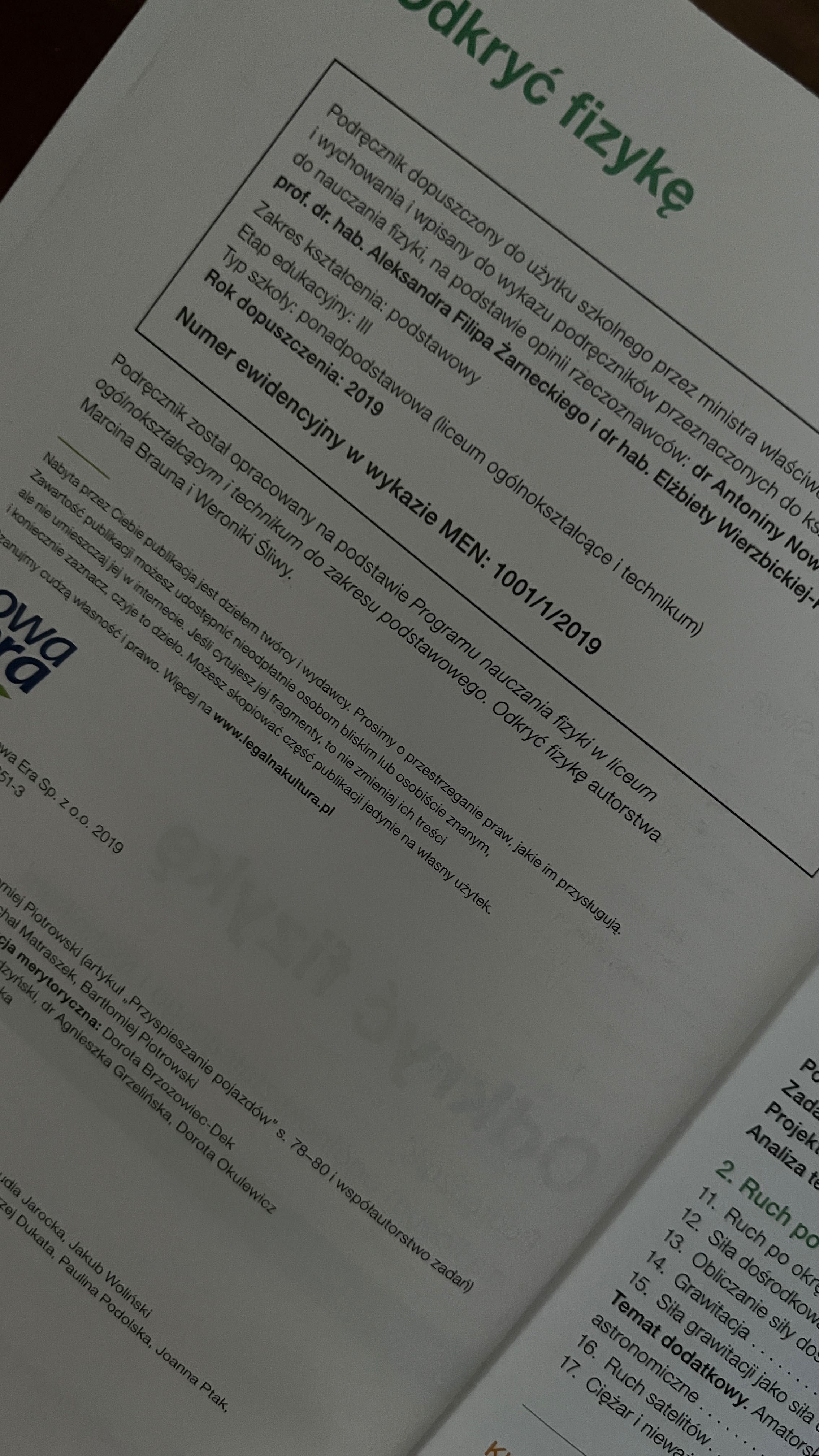 Podręcznik dla kl 1 LO do fizyki zakres podstawowy. Odkryć fizykę.