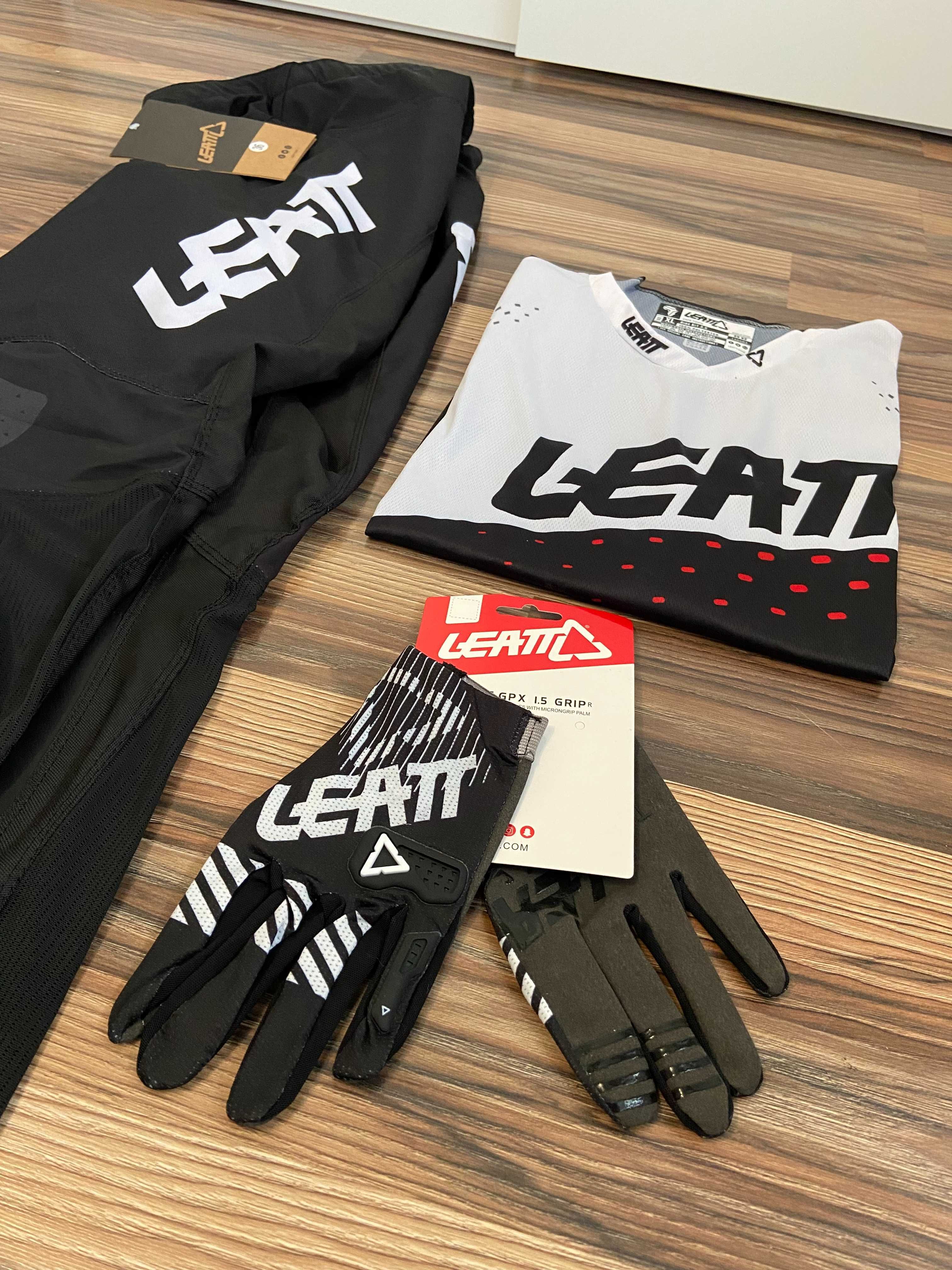 Strój LEATT 5.5 MX I.K.S (Black White Red)(cross,quad,enduro,mtb)