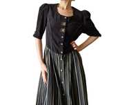 Vintage midi cottagecore gorsetowa sukienka