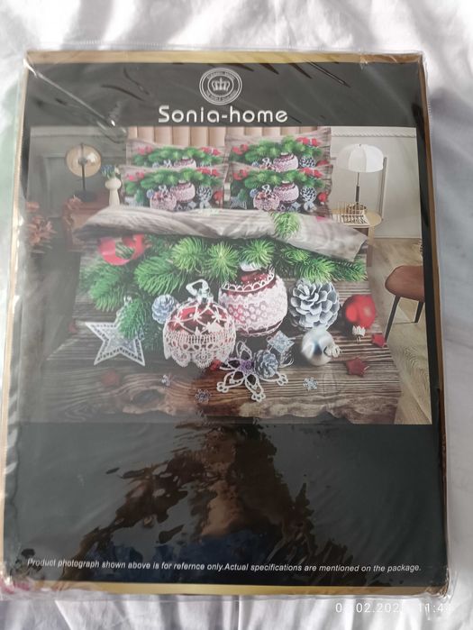 Комплект білизни Євро Sonia-home фланель Новорічний