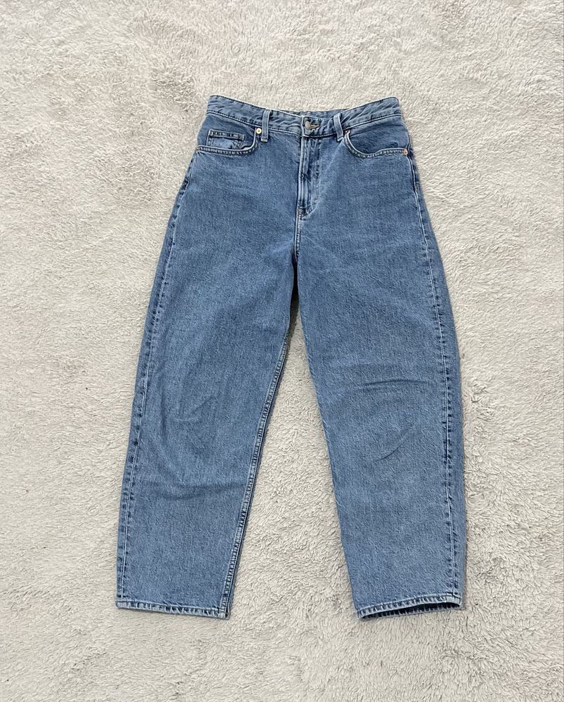 H&M szerokie jeansy r. 38 mom fit niebieskie baggy