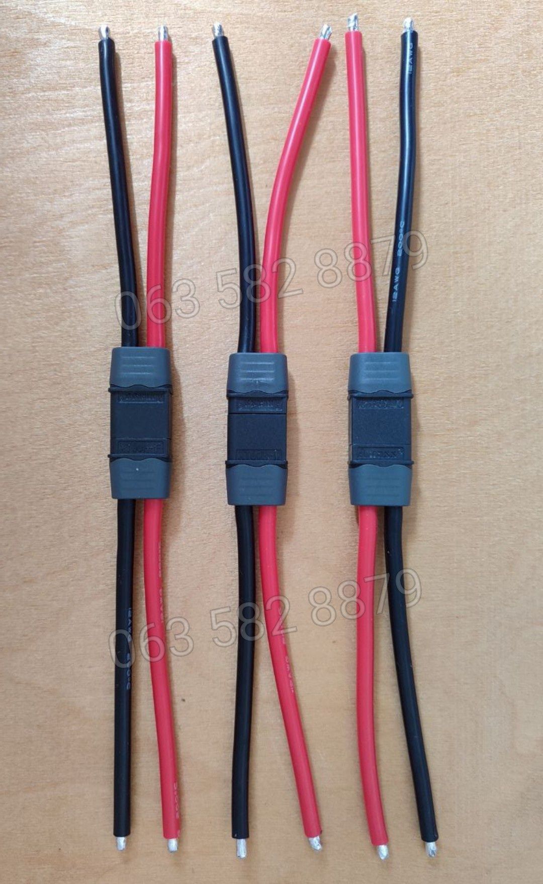 Роз'єм  Amass XT60H + силіконовий кабель 12AWG / 10см (Male, Female)