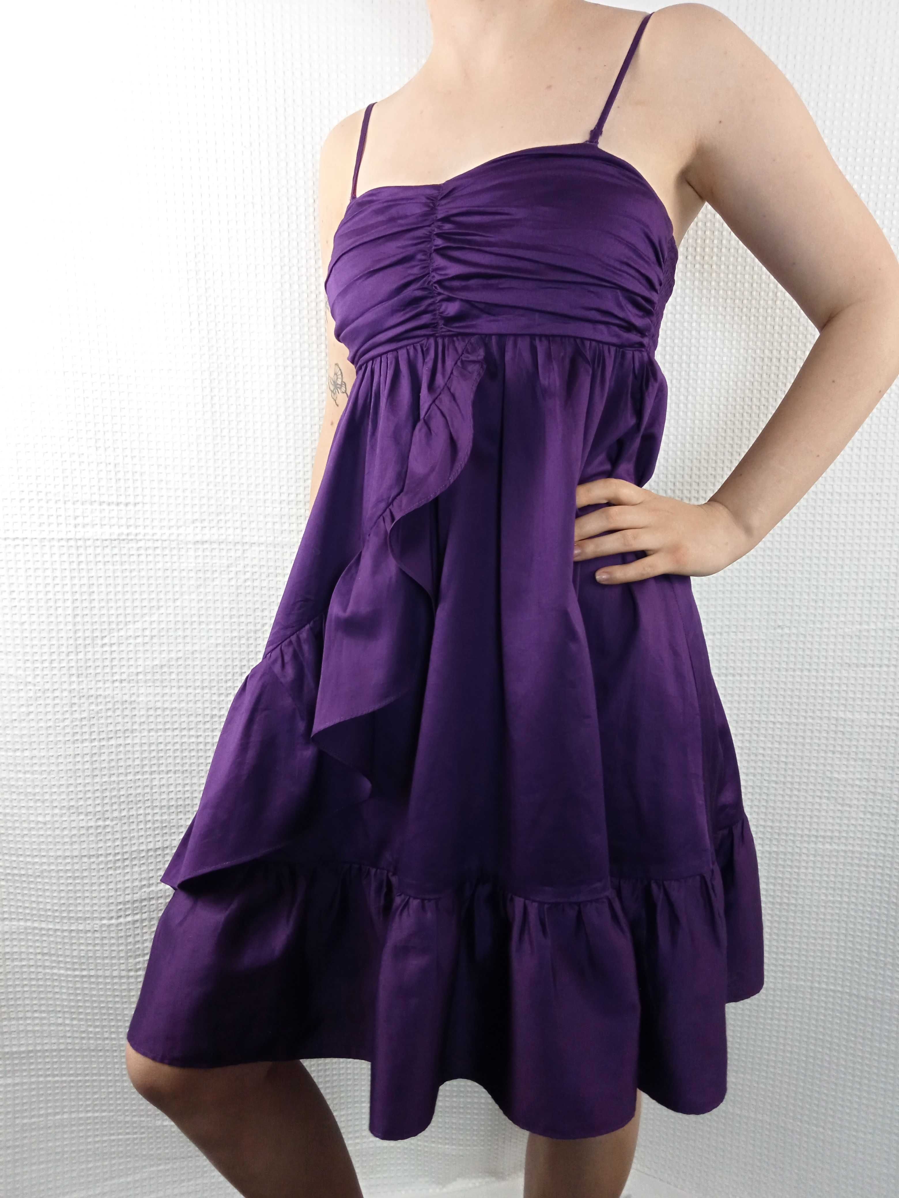 sukienka fioletowa na ramiączka
