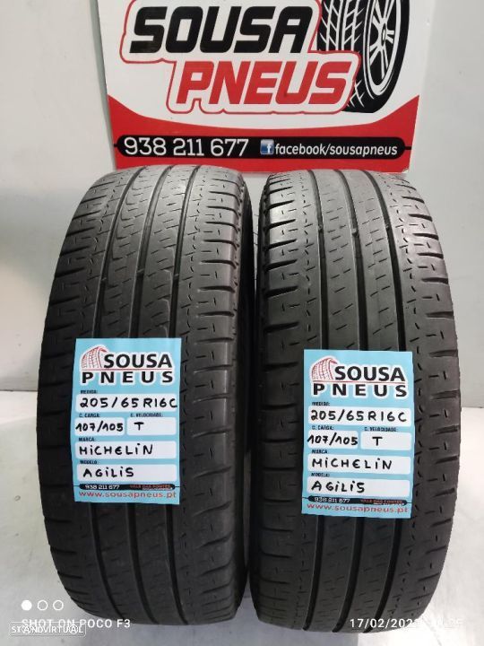 2 pneus semi novos 205-65r16c michelin - oferta dos portes