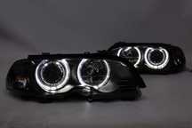 Reflektory lampy przednie przód BMW E46 COUPE 99-03 RINGI LED IGŁA