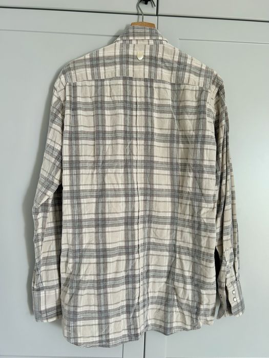 Koszula męska Rage Age by Czapul w kratę szara beżowa w prążek kratkę