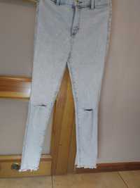 Spodnie jeansowe szare dziury Reserved 152