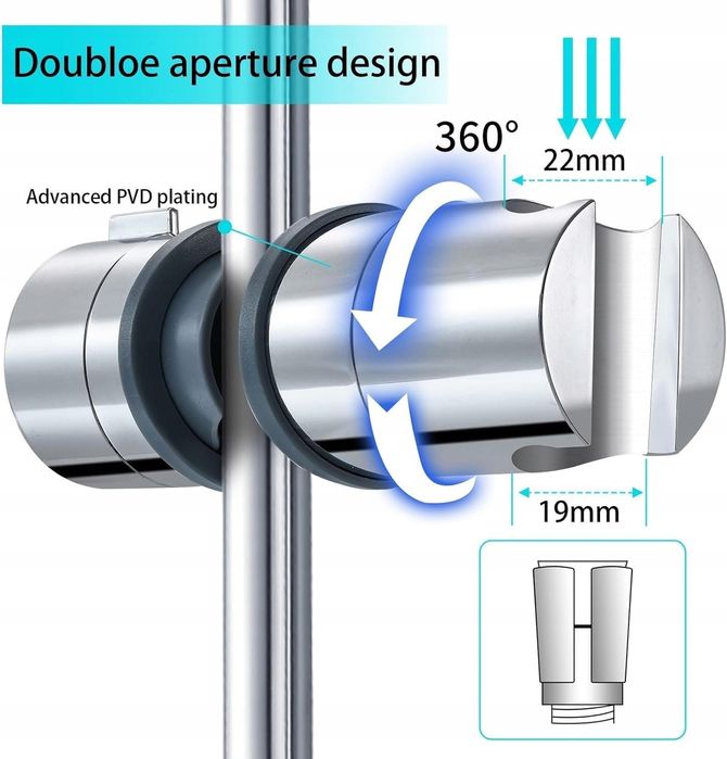 Bateria prysznicowa Joyoldelf SILVER srebrny