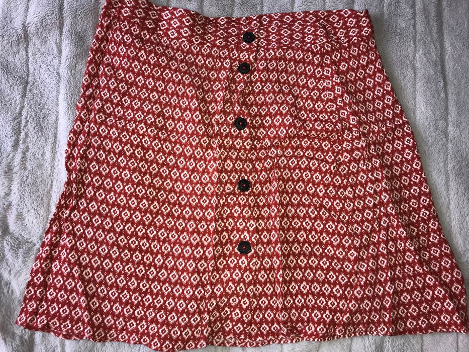 H&M trapezowa letnia spódnica mini vintage RETRO 42