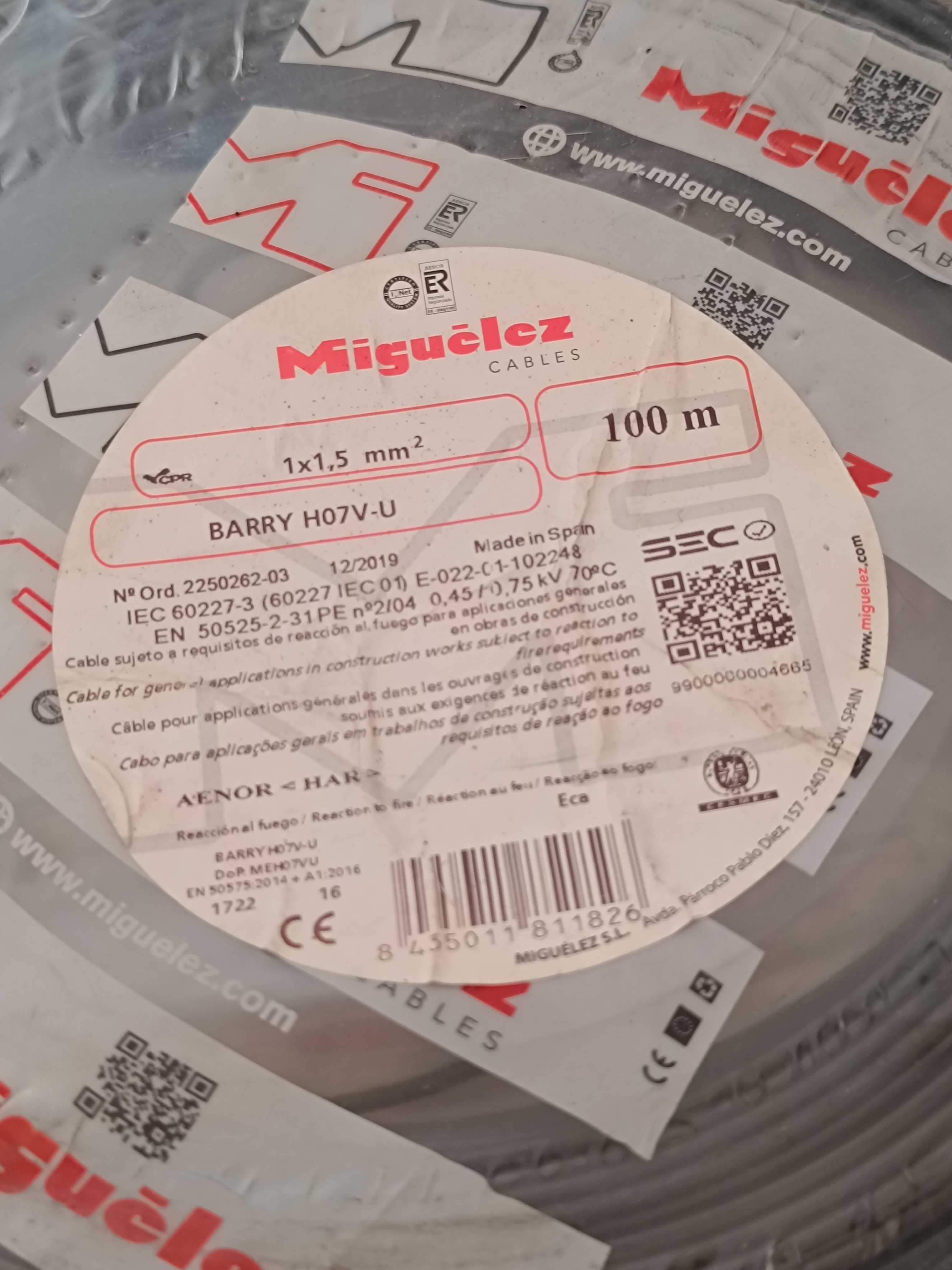 2 Rolos de Cabos elétricos 100m