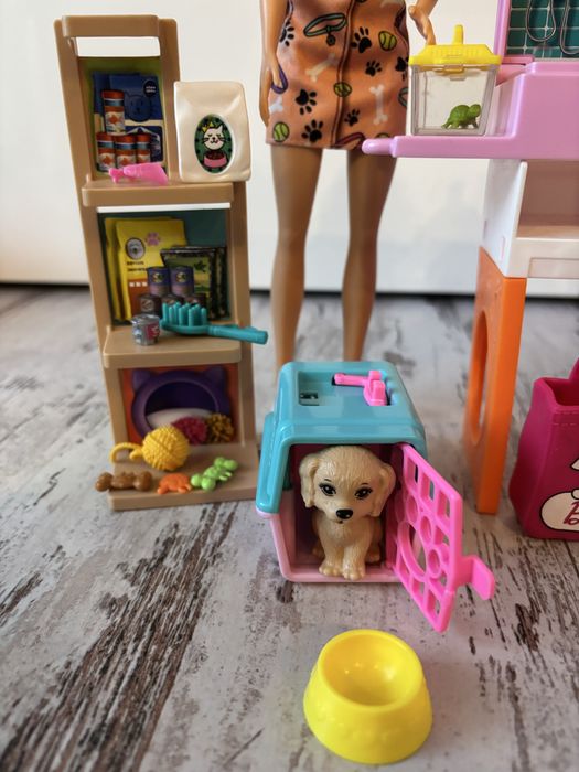 Lalka Barbie zestaw Salon dla zwierząt piesek+ kotek i akcesoria GRG90
