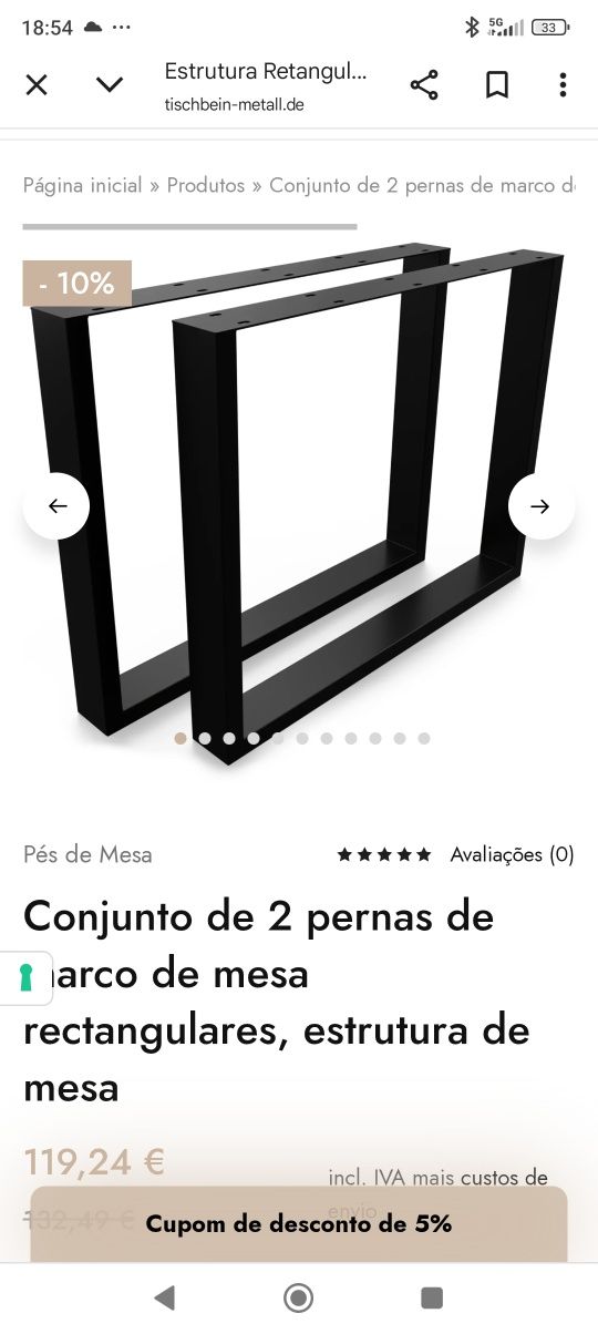 Pés de mesa ferro