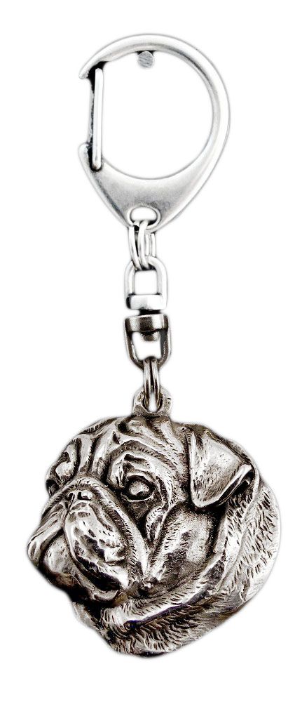 Mops, Pug I brelok posrebrzany Art-Dog