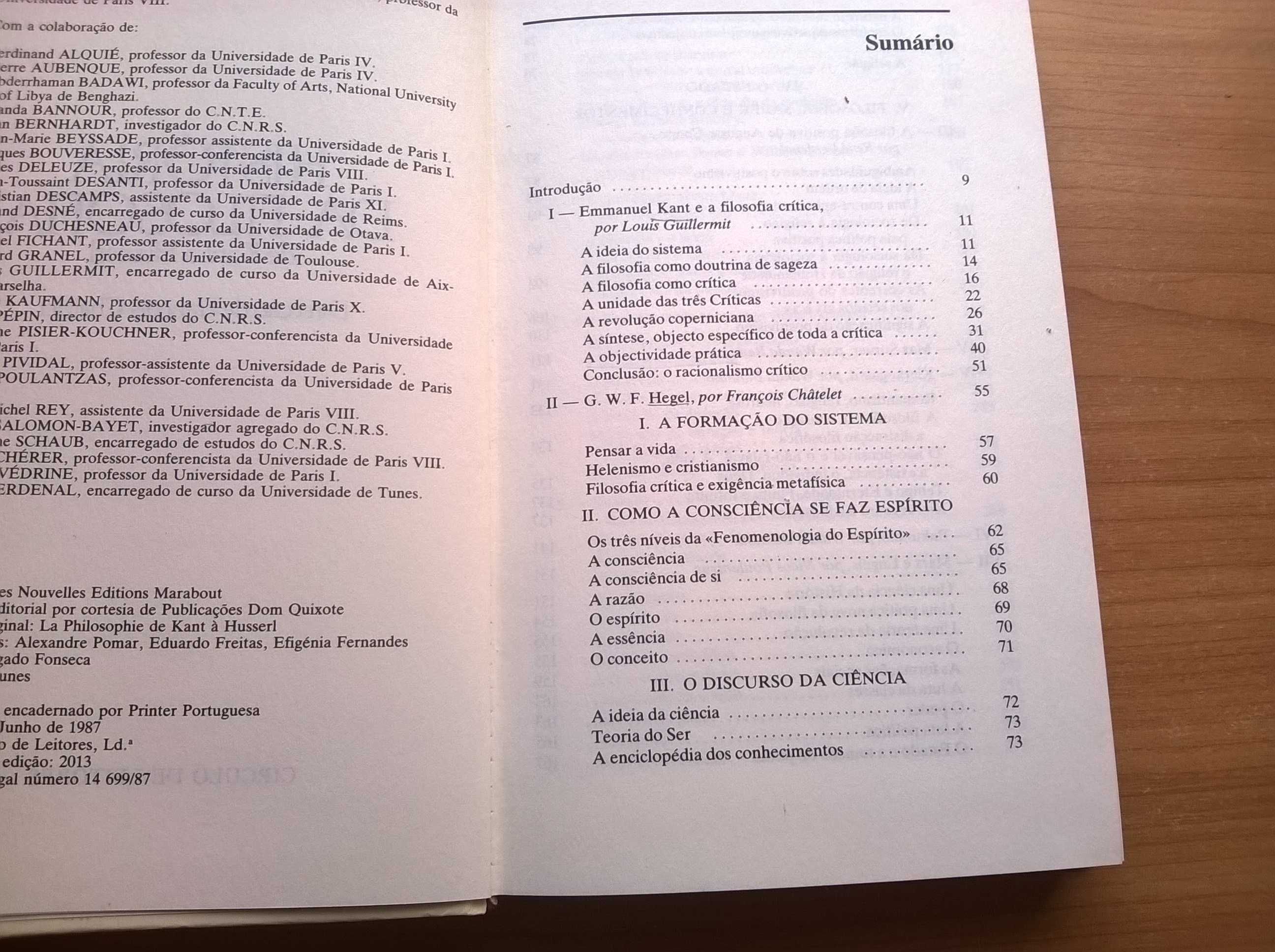 História da Filosofia (livro III) de Kant a Husserl -François Châtelet