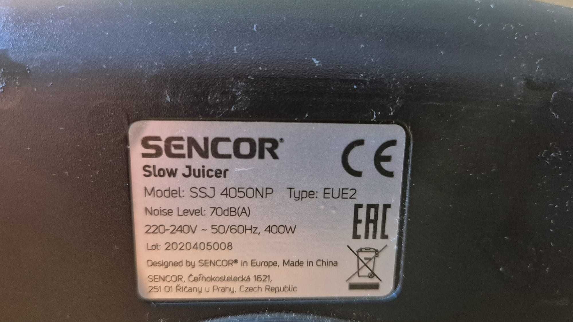 sokowirówka wolnoobrotowa wyciskarka ślimakowa SENCOR SSJ 4050NP 400W