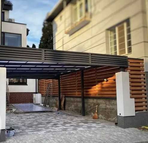 Навіс з металу на авто. Навіси для автомобілів