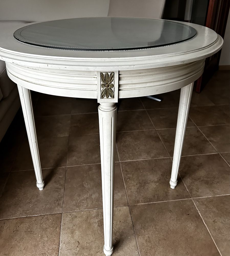 Stół okrągły biały drewno , oryginalny włoski 80 cm