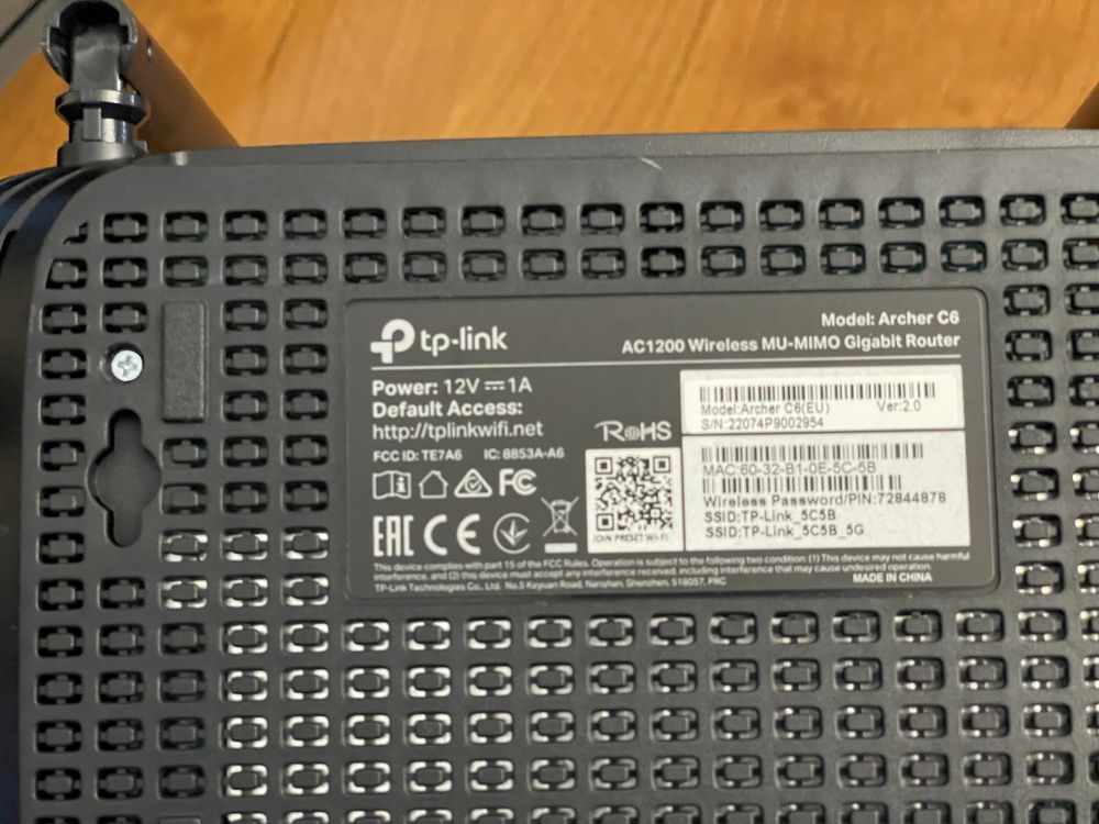 Router TP-LINK Archer C6 AC1200 Dual Band