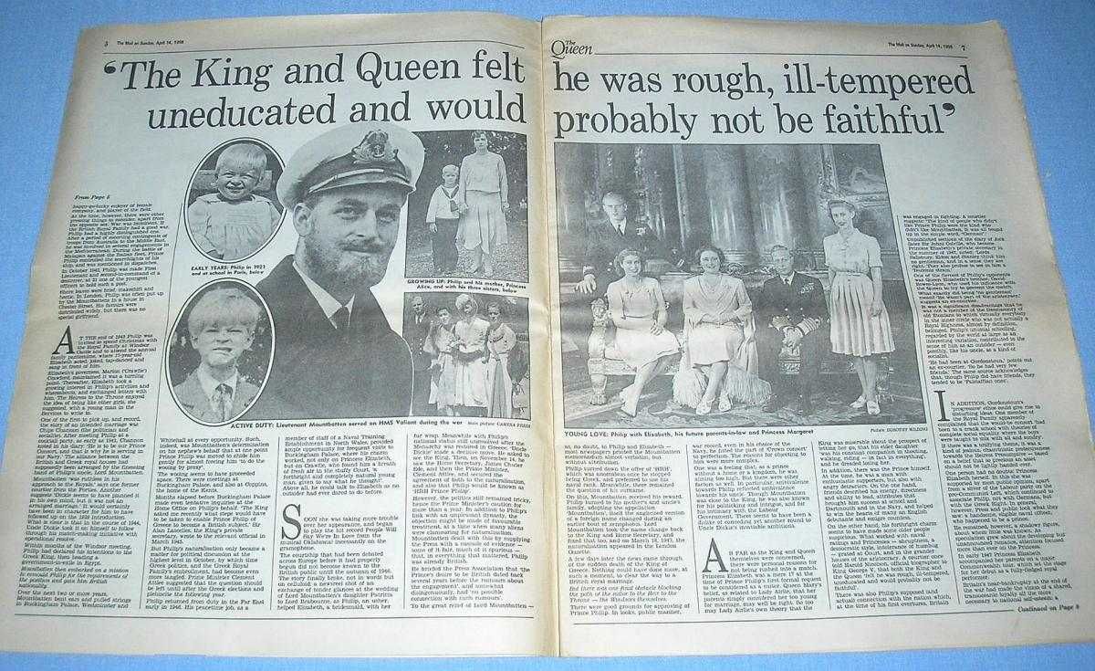 Stara gazeta The Mail  70 lat Królowej Elżbiety Rodzina królewska 1996