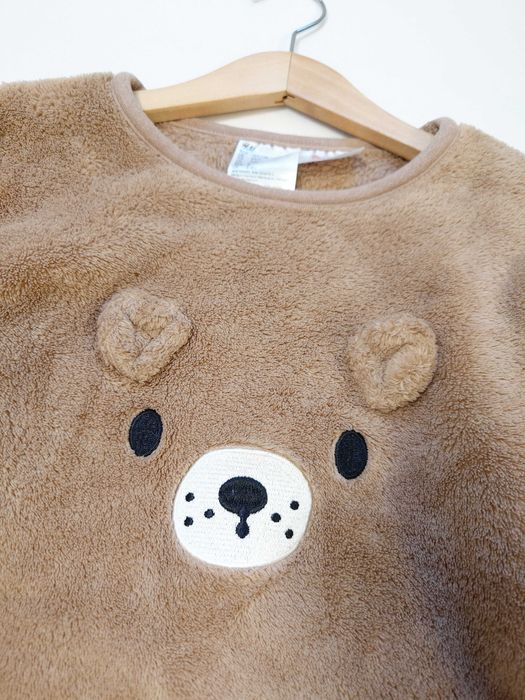 Ciepła polarowa chłopięca piżama pluszowy miś H&M 122-128