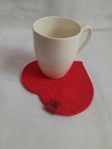 Килимки під чашку, келих "Сердечко". Підтарільники. Placemat. Handmade