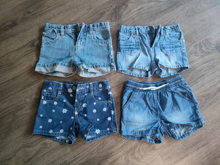 Zestaw spodenki dla dziewczynki, ogrodniczki rozmiar 110/116