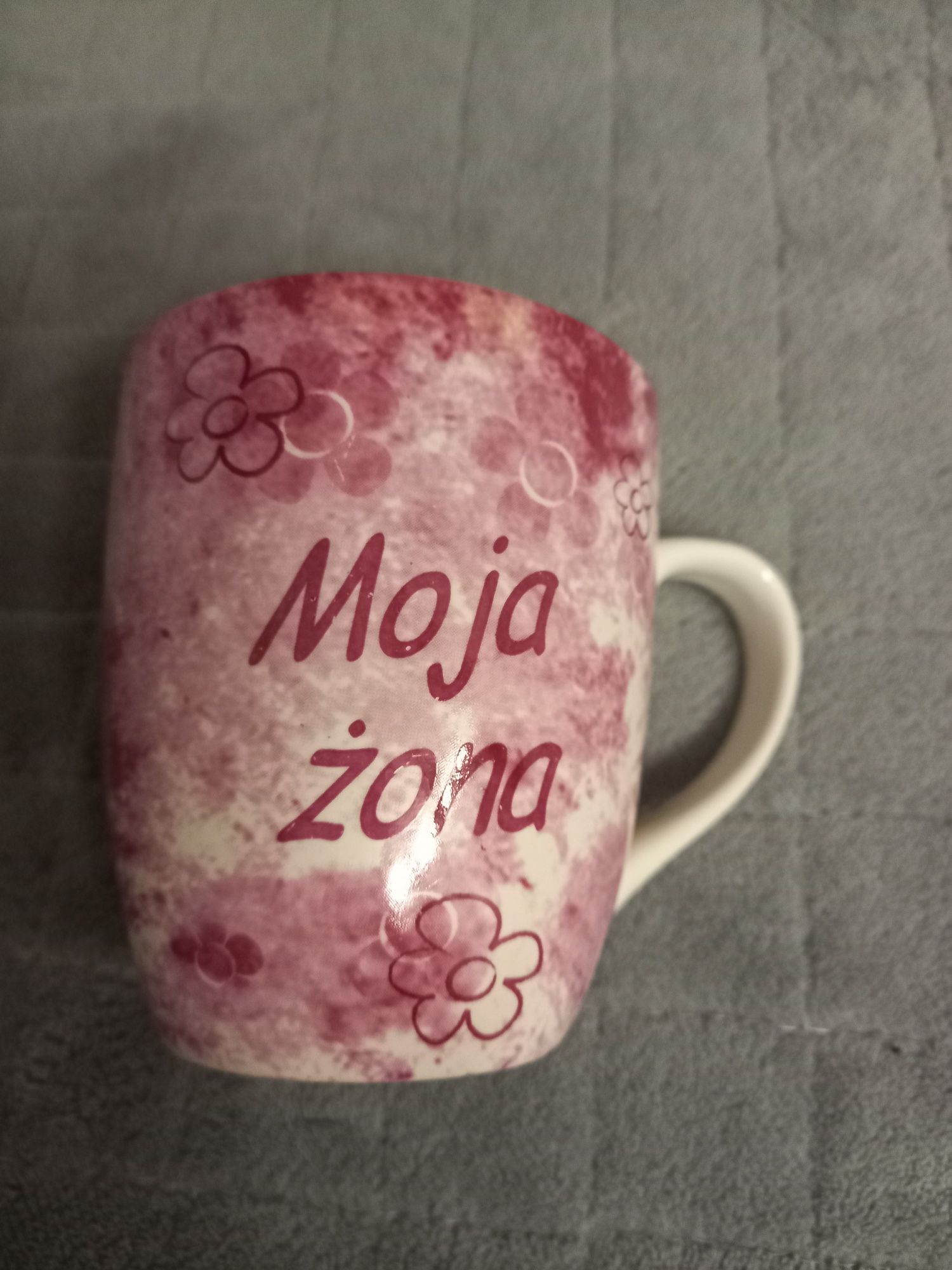 Kubek z napisem  dedykacją sentencją w środku