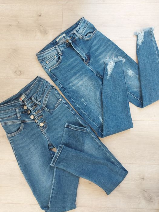 Spodnie damskie jeansy M Sara  rozm. XS wysoki stan średni stan