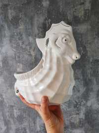 Ceramiczny konik morski - duży  wazon, ozdoba, pojemnik
