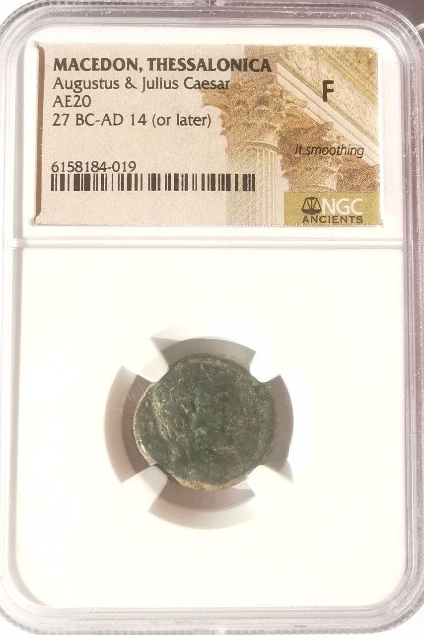 Juliusz Cezar / Oktawian August rzadka moneta rzymska - grading NGC