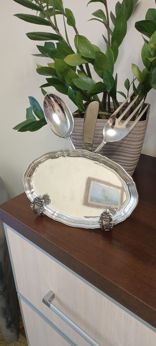 Platerowany stojak w stylu vintage z lat 60