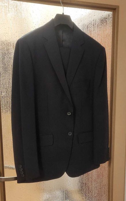 Garnitur granatowy marynarka i spodnie dwuczęściowy Próchnik