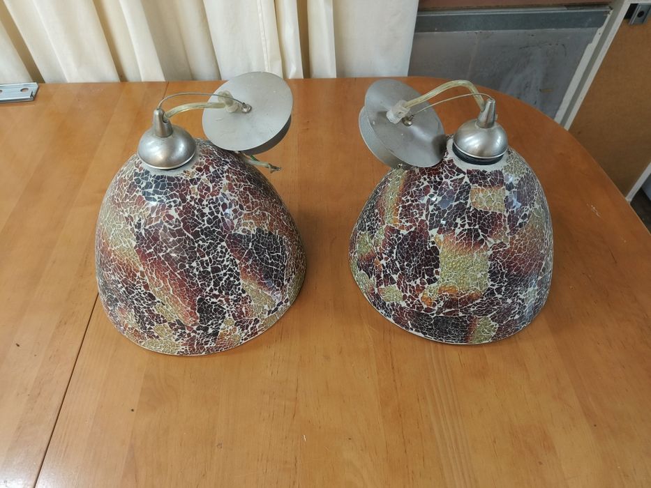 Lampa sufitowa z tłuczonego szkła 2 sztuki