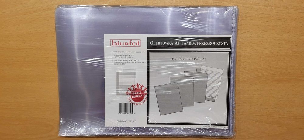 Ofertówka A4 twarda przezroczysta 25 sztuk