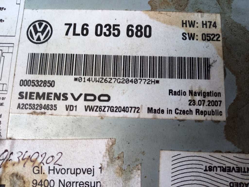 Магнитола RNS 510 7L6035680B Volkswagen Touareg магнітола