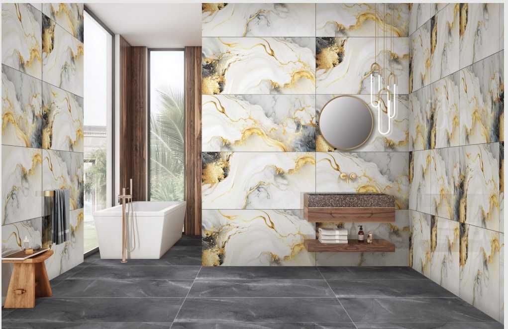 Gres polerowany 120x60 jak prawdziwe ZŁOTO REFLEKS marmur WysokiPołysk