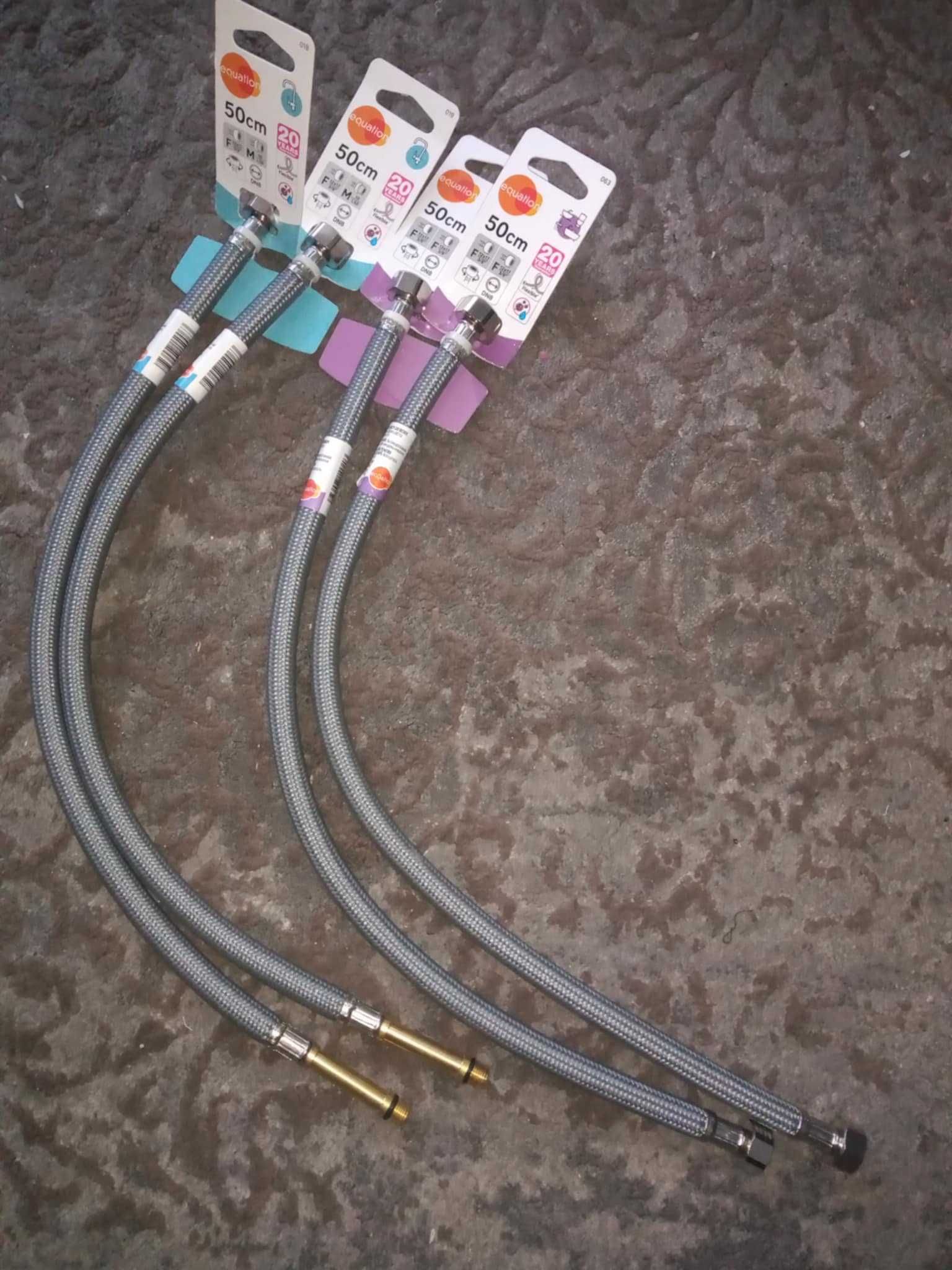 Wężyki hydrauliczne, do baterii, 50 cm, nowe.