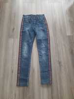 NOWE jeansy damskie z lampasami XS
