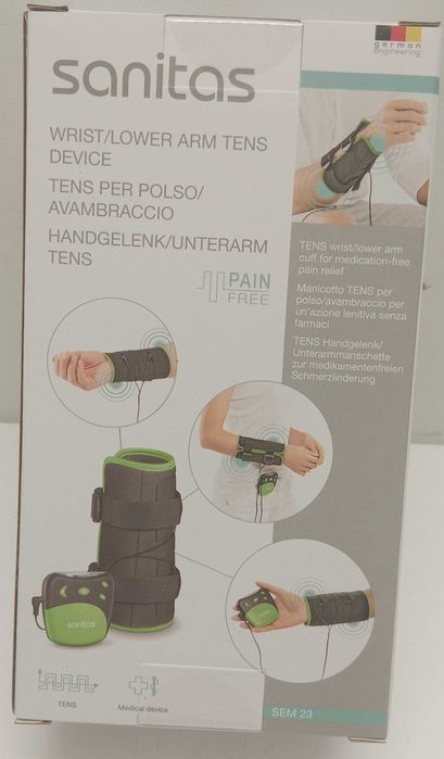 Elektrostymulator mięśni Sanitas łagodzący ból nadgarstek przedramię