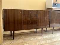 Komody (2x) stojące w stylu vintage/retro o kolorze ciemnego drewna