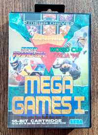 Caixa com cartucho 3 jogos consola Sega Mega Drive, Mega Games I