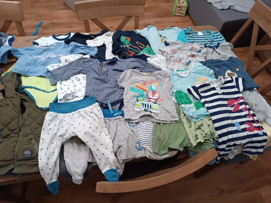 Paka ubrań dla chłopca 74 bawełna kurtka jesień zima