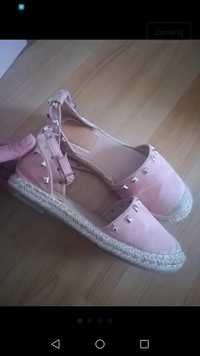 Pudrowe espadryle 38 dzety