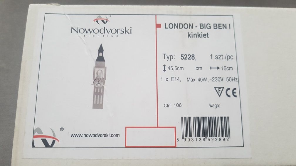 Kinkiet lampka London-Big Ben
