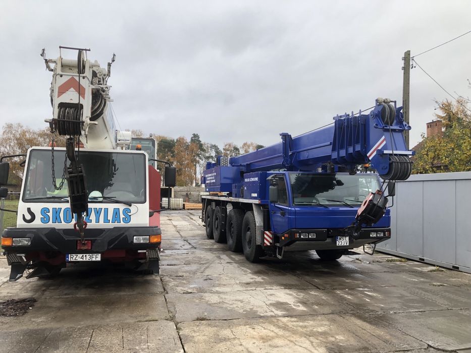 Usługi dźwigowe 70 T Skoczylas Pleszew dźwigi żuraw manitka hds zwyżka